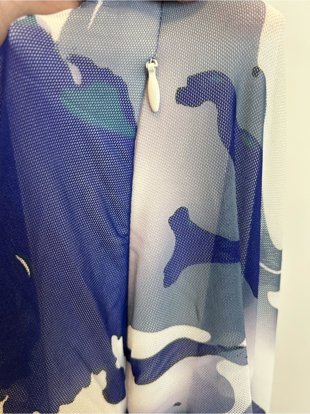 Laura Marble Print Maxi Dress Blue White Pattern - Picture 10 of 10